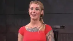 Gefesselte Sklavin vom Dom gefesselt und im Mund gefickt – BDSM Sexfilm